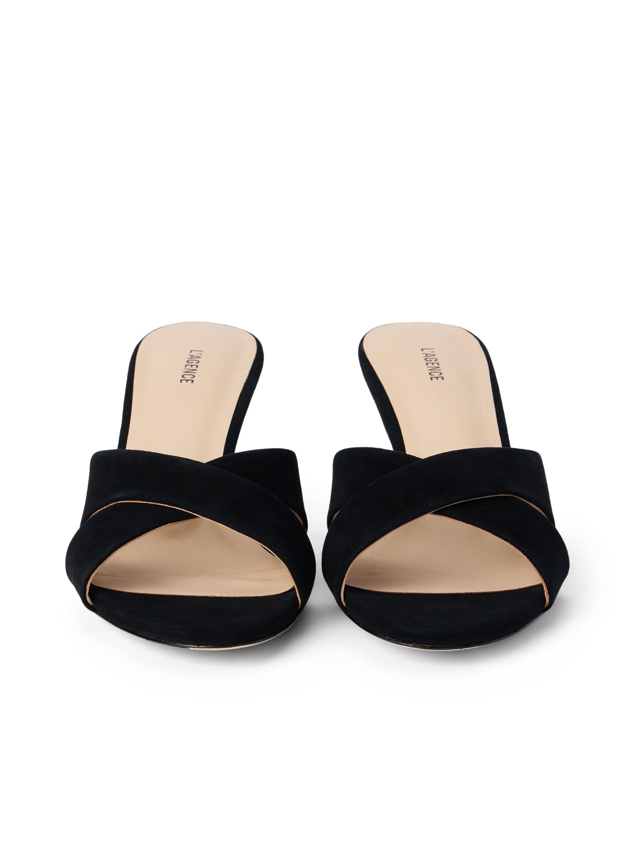 Aveline Kitten-Heel Sandal in Black Suede