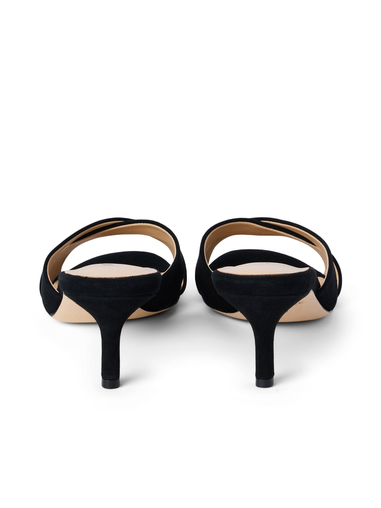 Aveline Kitten-Heel Sandal in Black Suede