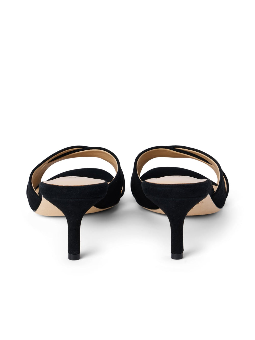 Aveline Kitten-Heel Sandal in Black Suede