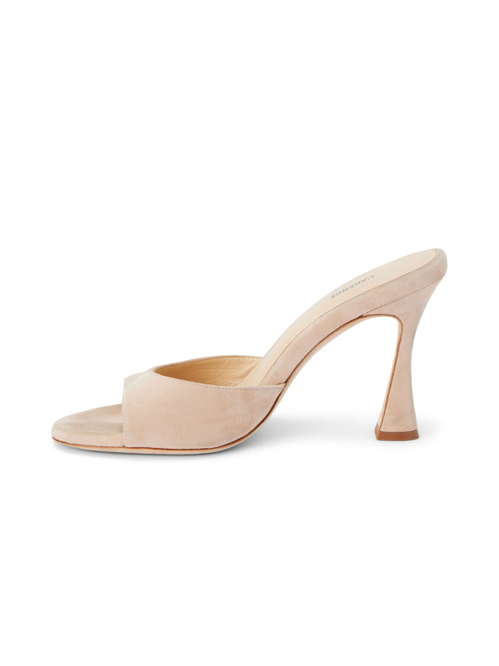 Avery Suede Peep-Toe Mule in Pecan Suede