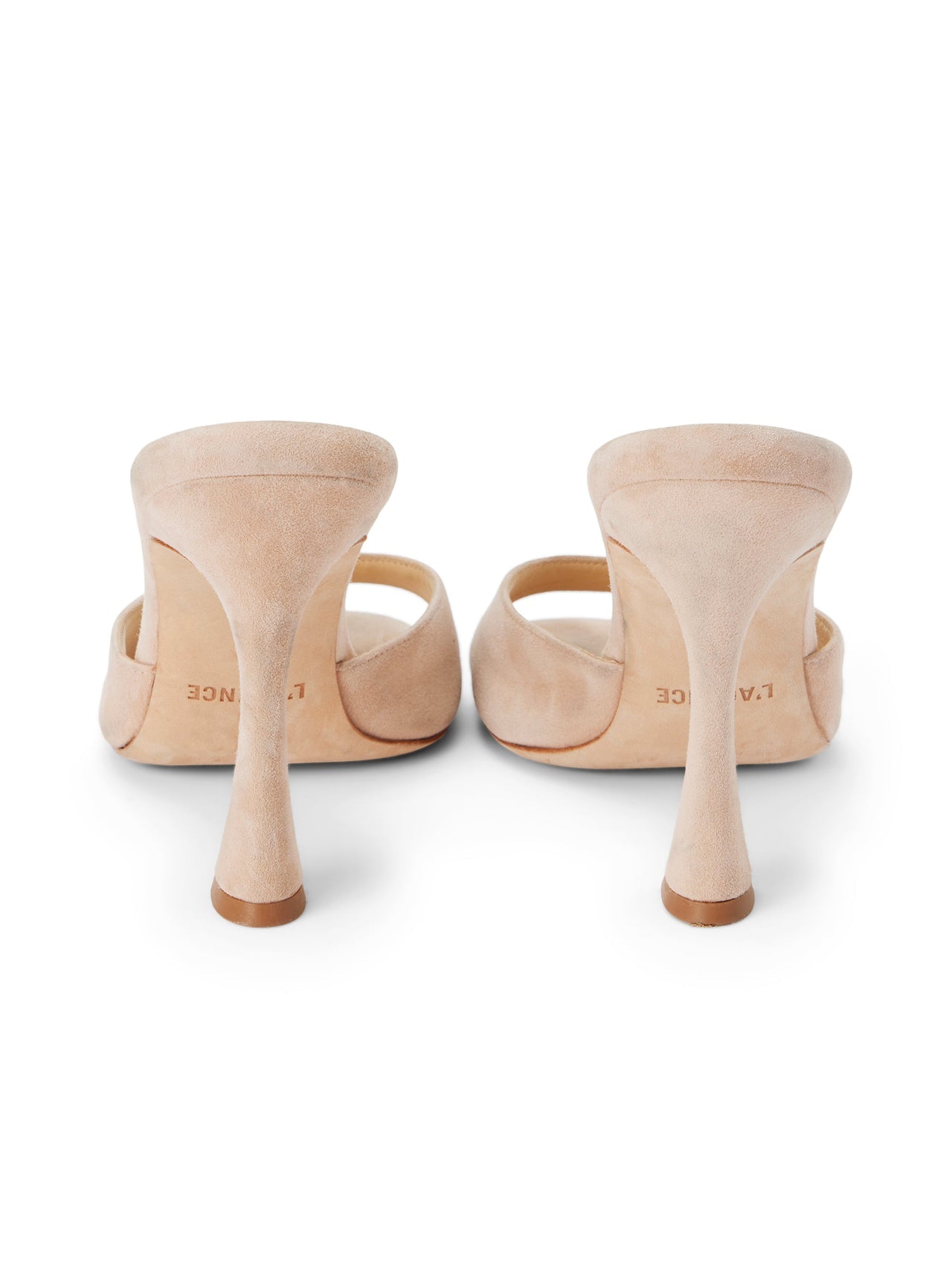 Avery Suede Peep-Toe Mule in Pecan Suede