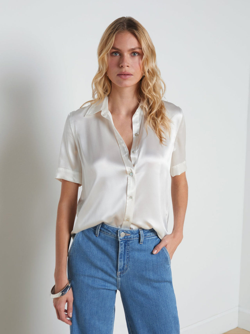 Ellah Silk Blouse in Ivory