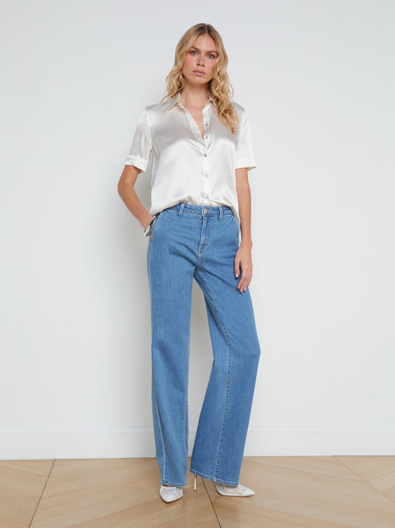 Ellah Silk Blouse in Ivory