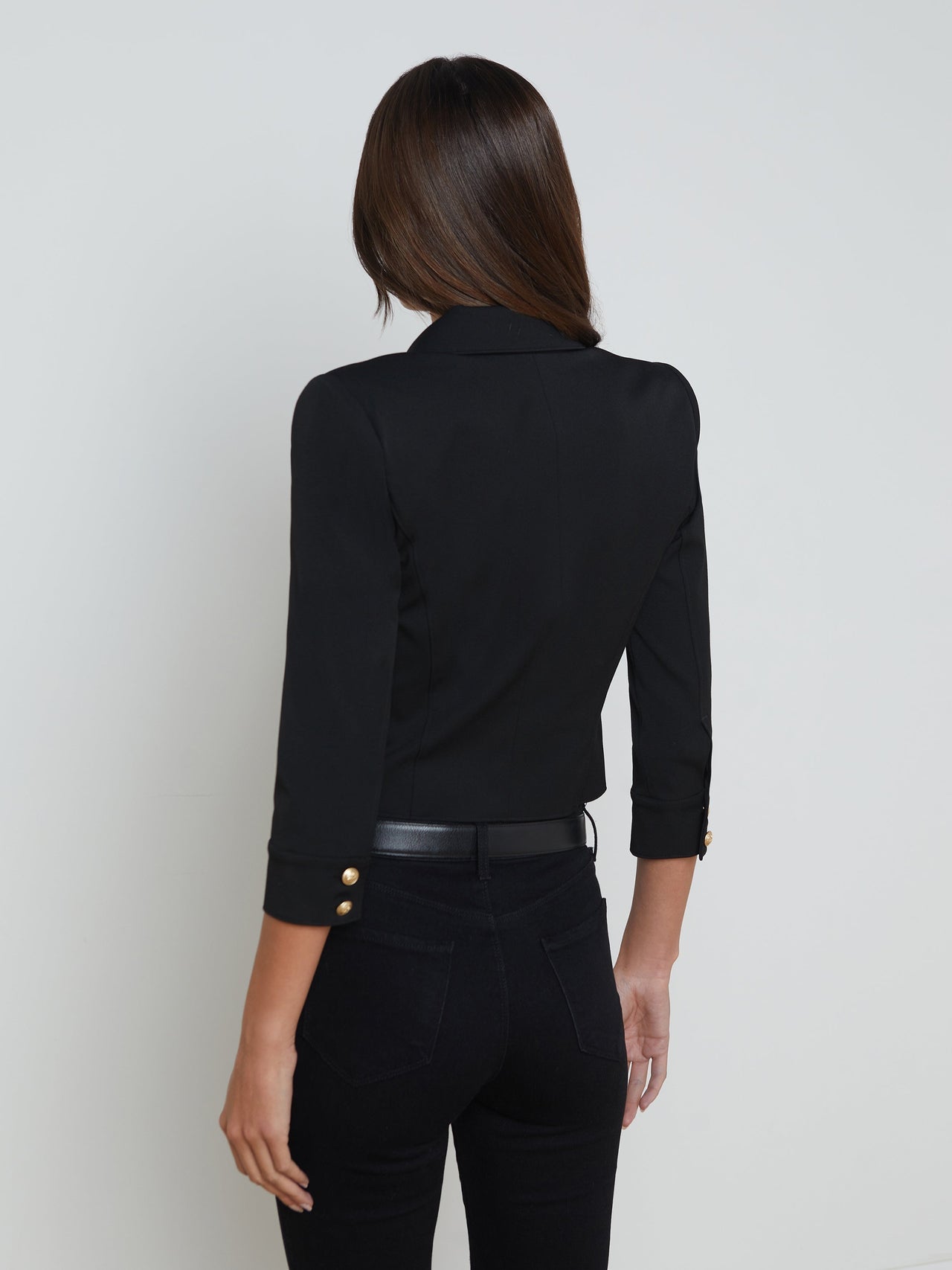 Kumi Cropped Jacket in Black