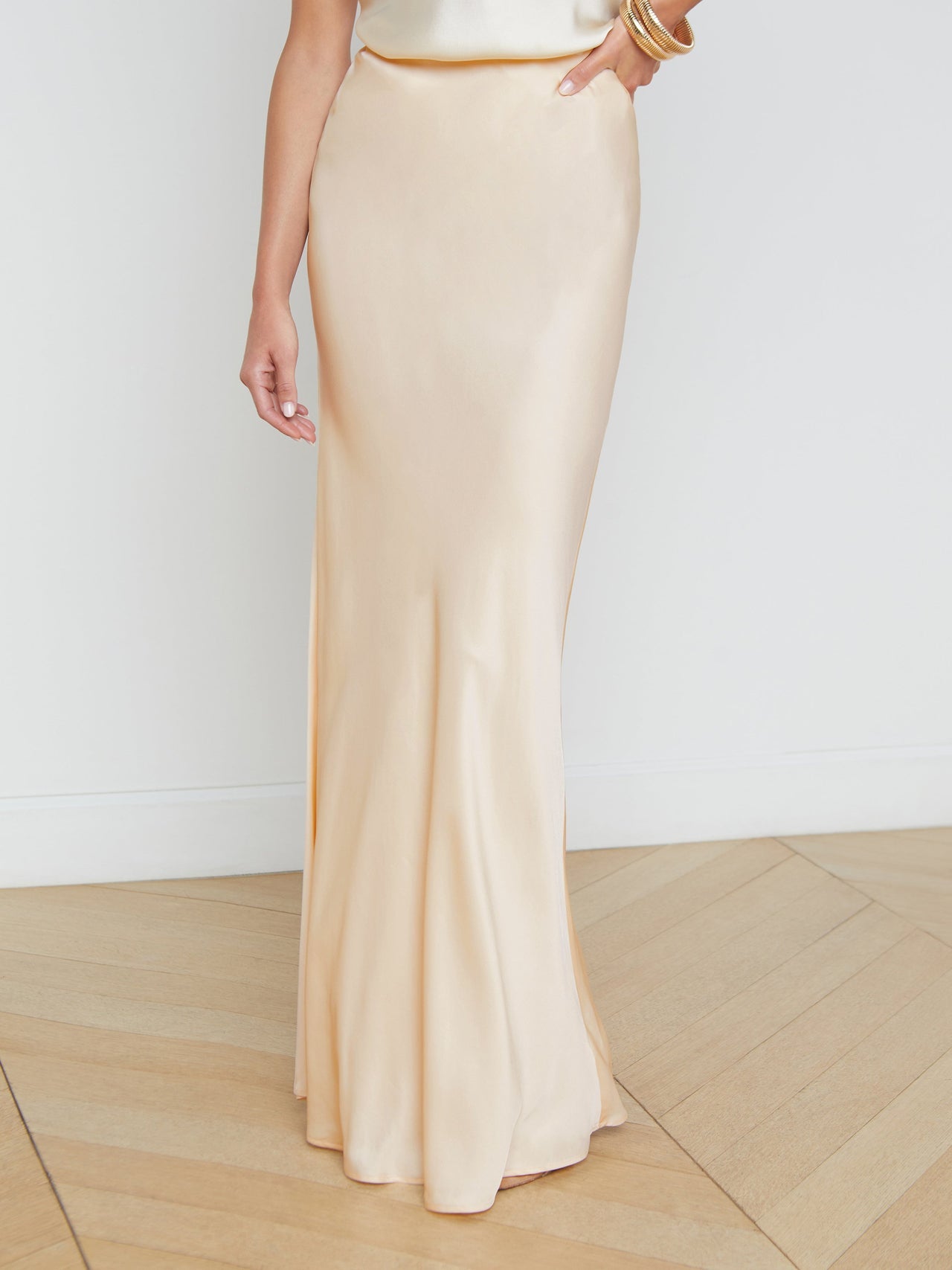 Zeta Maxi Skirt in Pearl