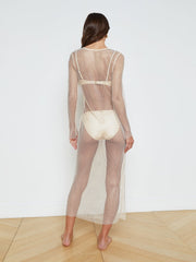 Sara Mesh Cover-Up Dress in Champagne