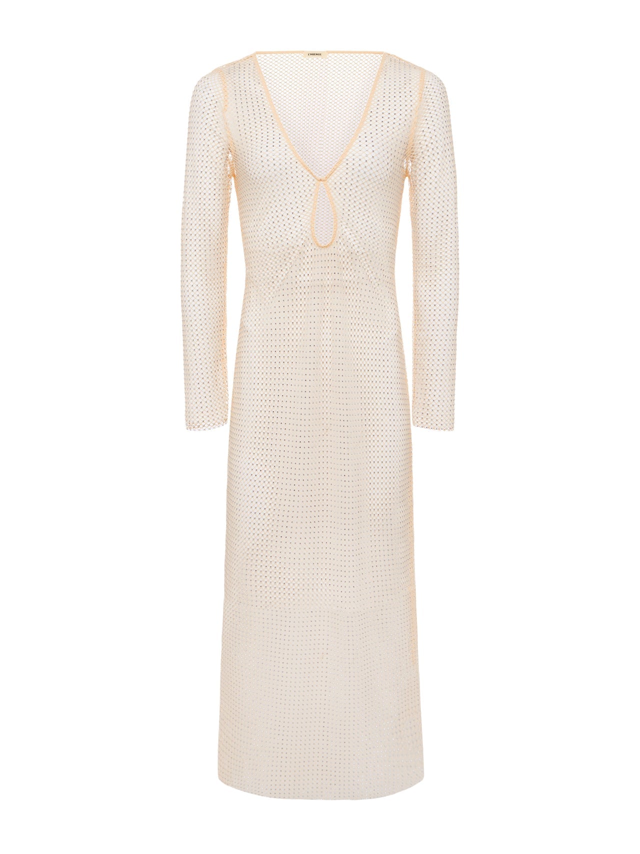 Sara Mesh Cover-Up Dress in Champagne