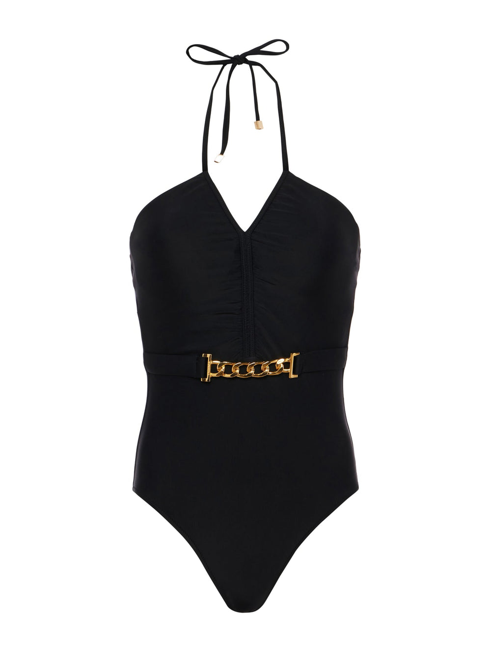 Leila Halter One-Piece Swimsuit in Black
