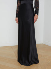 Ryker Silk Maxi Skirt in Black