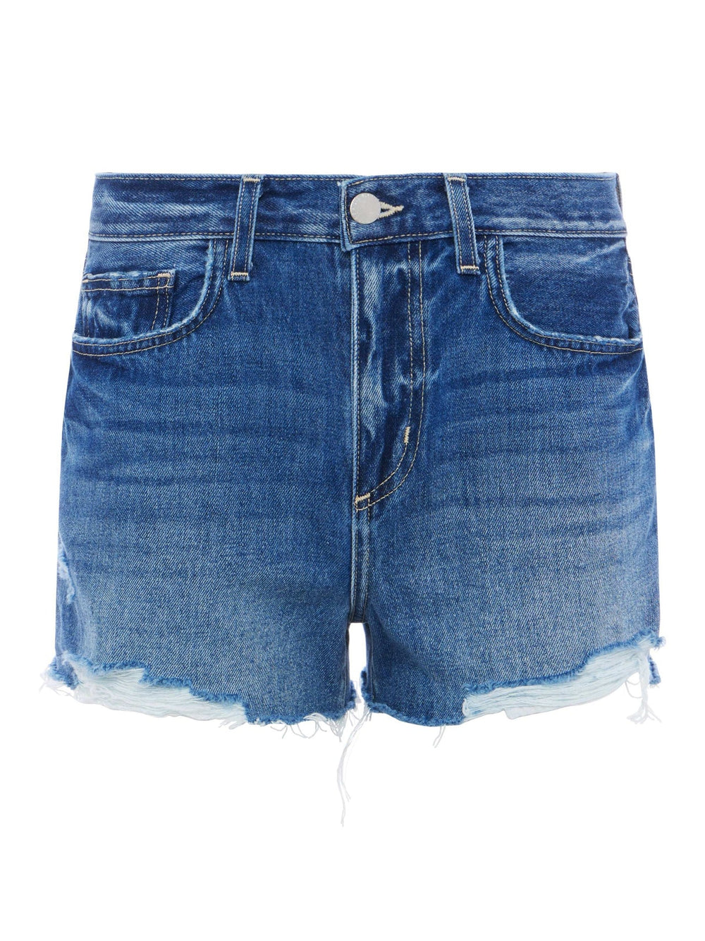 Clark High-Rise Distressed Jean Short in Brentwood