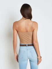 Gelina Ruched Bodysuit in Dark Cappuccino