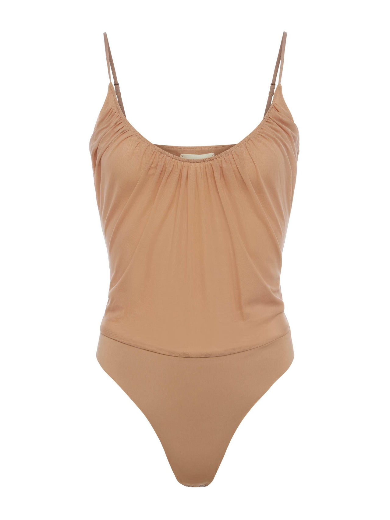 Gelina Ruched Bodysuit in Dark Cappuccino