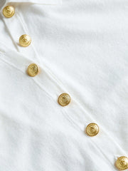 Sterling Long Sleeve Sweater in White/Gold