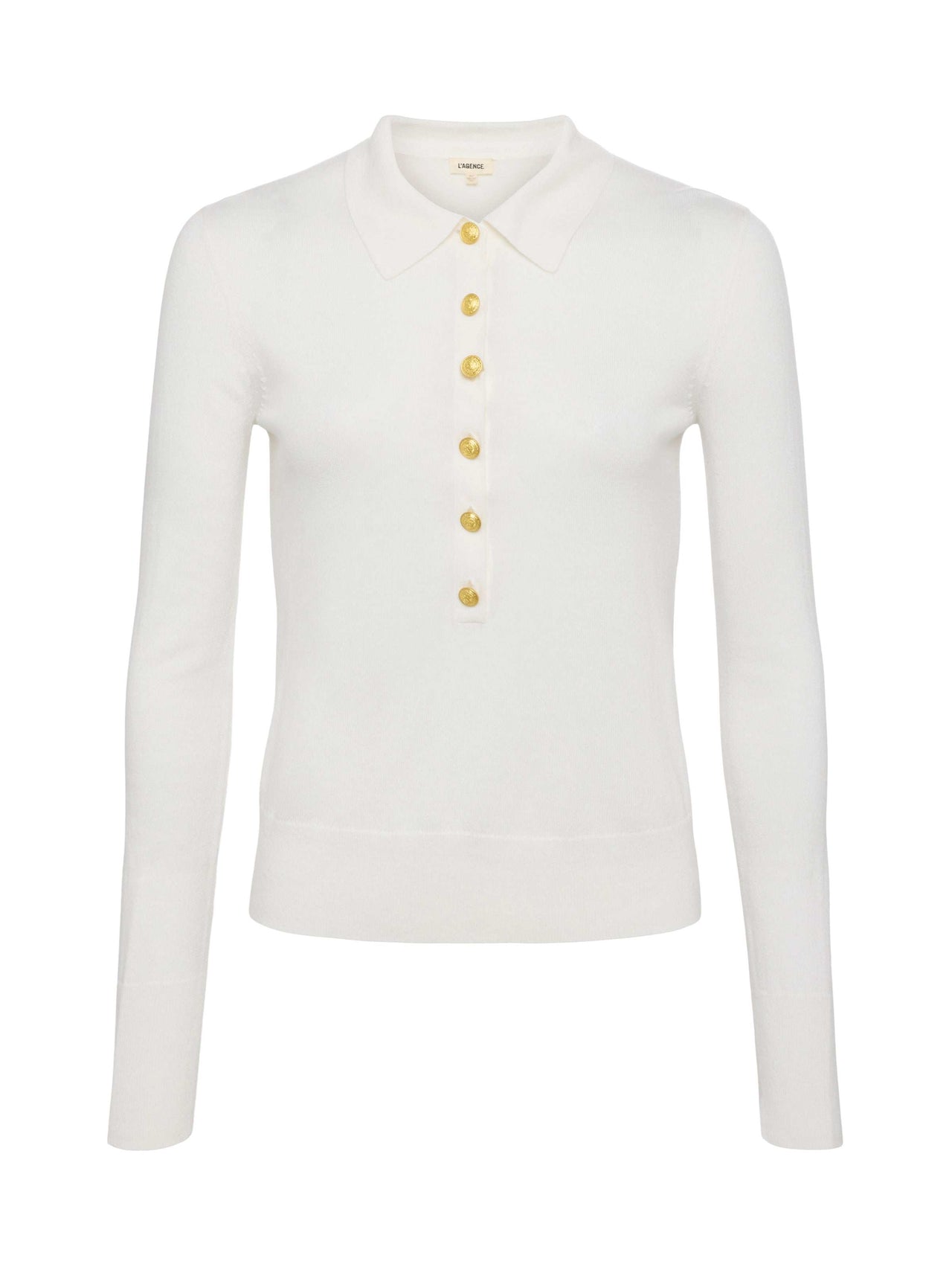 Sterling Long Sleeve Sweater in White/Gold