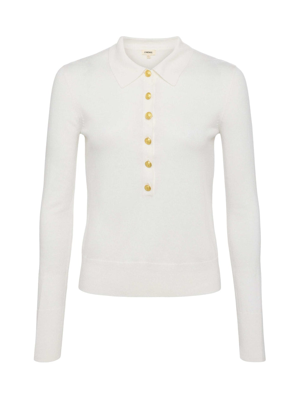 Sterling Long Sleeve Sweater in White/Gold