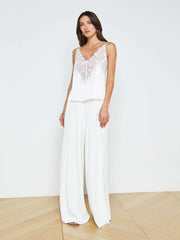 Priya Silk Lace Camisole in White