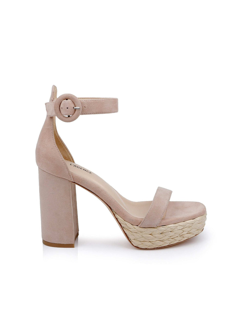 Avia Platform Heeled Sandal in Pecan Suede