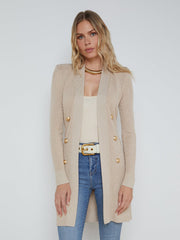 Noe Double-Breasted Cardigan in Pecan