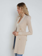 Noe Double-Breasted Cardigan in Pecan