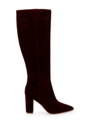 Christiane Knee High Boot in Burgundy Chocolate Suede