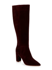 Christiane Knee High Boot in Burgundy Chocolate Suede
