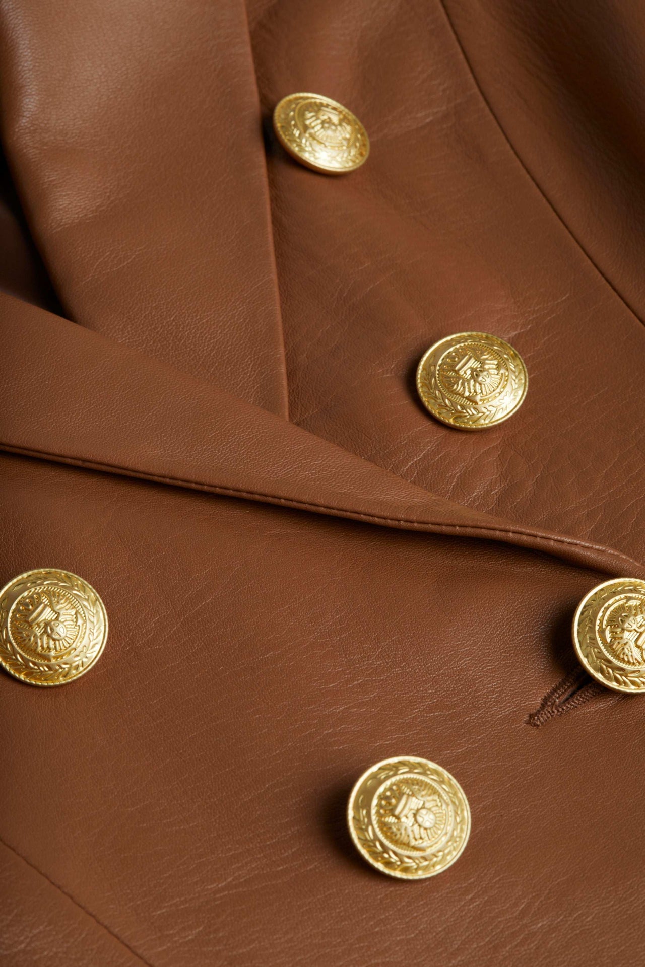 Bethany Leather Blazer in Soft Cognac