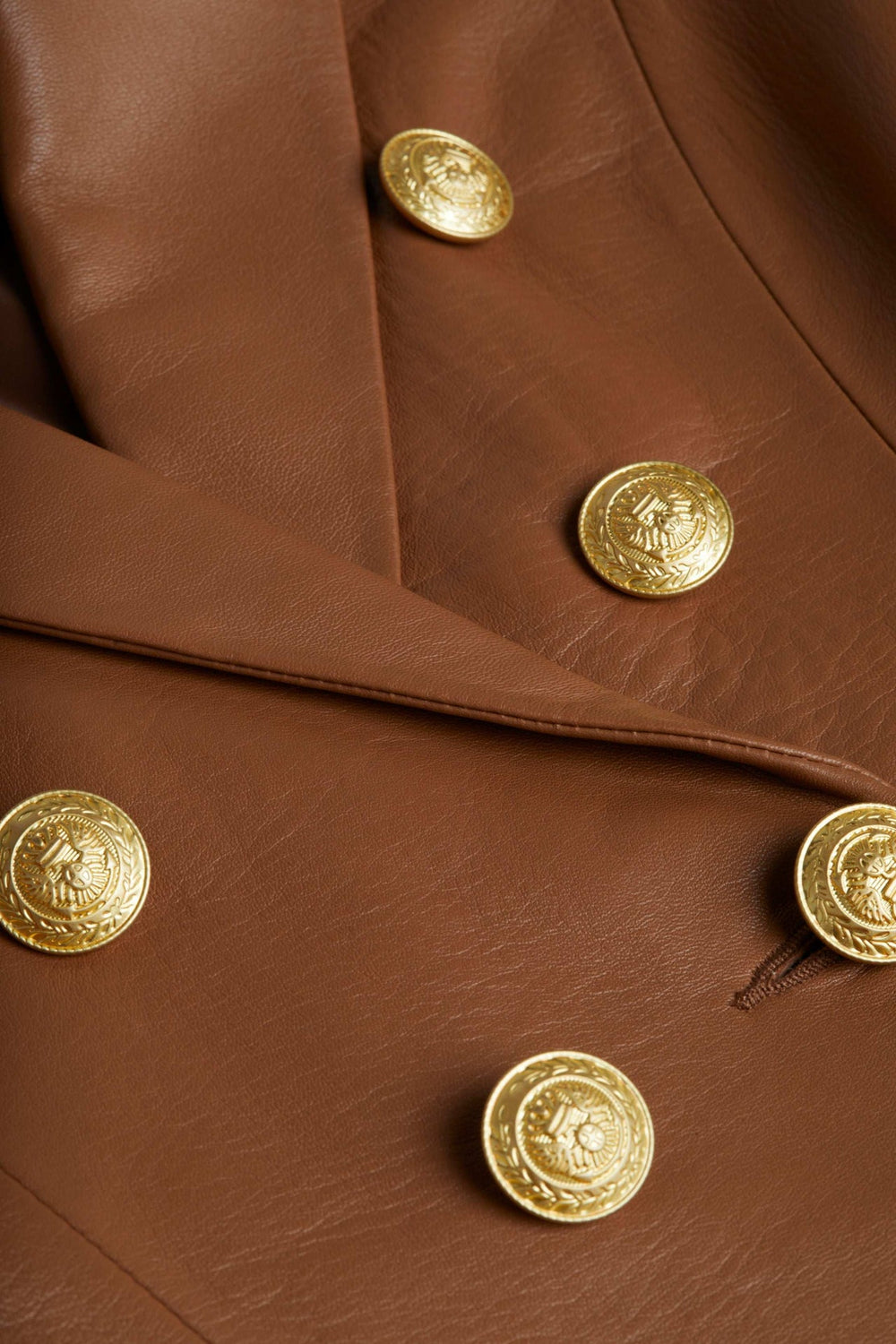 Bethany Leather Blazer in Soft Cognac