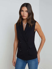 Aldora Double-Breasted Vest in Black