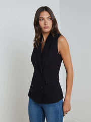 Aldora Double-Breasted Vest in Black