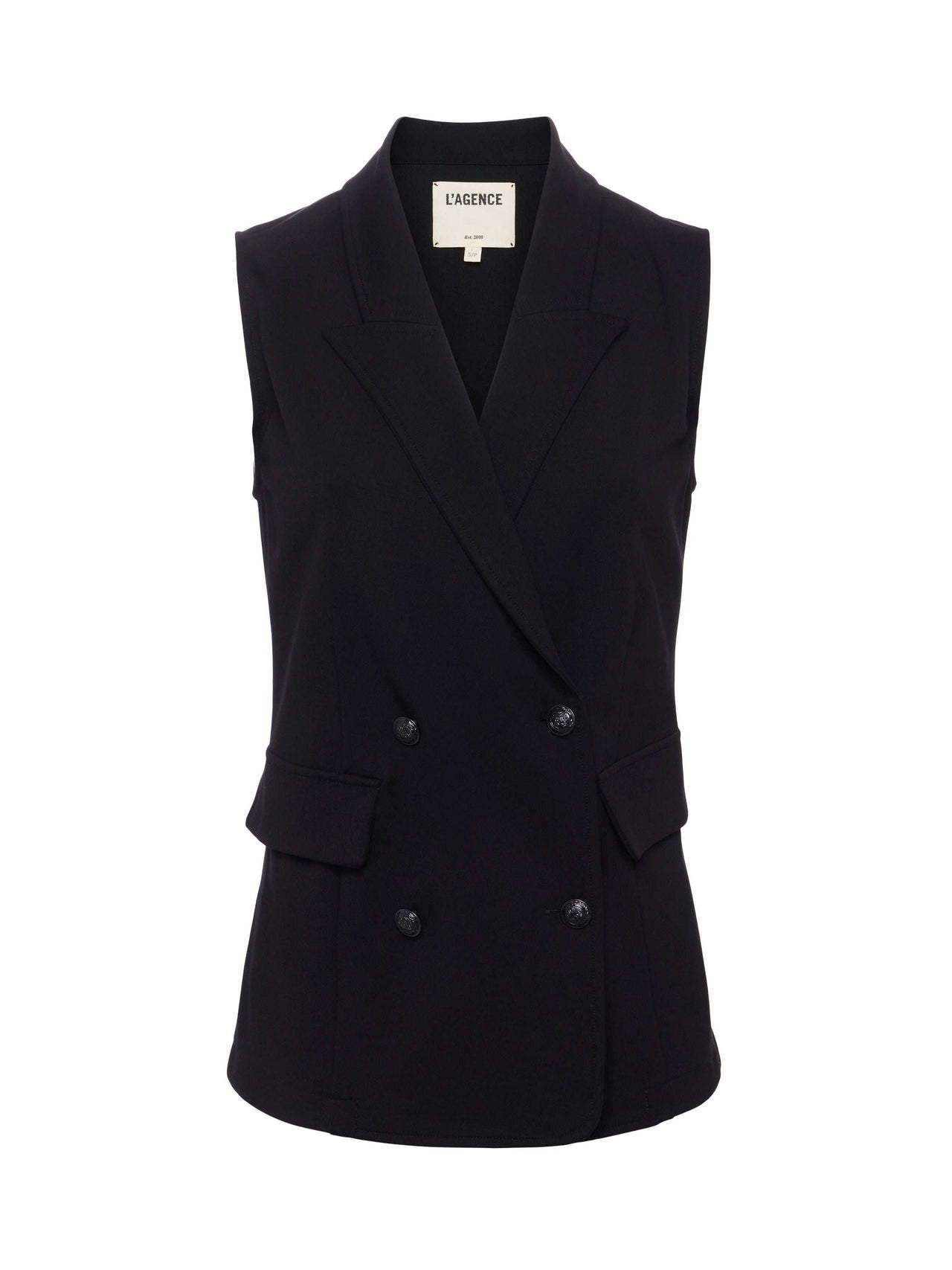 Aldora Double-Breasted Vest in Black