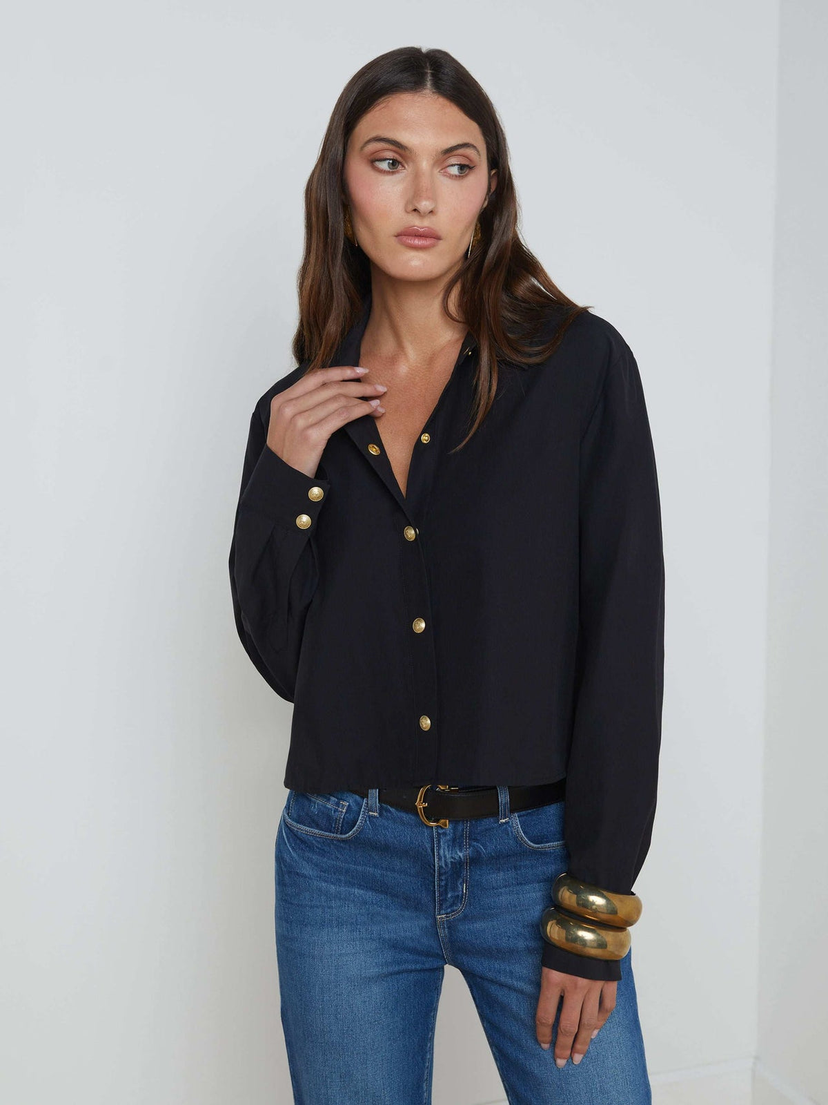 Cosette Shirt in Black/Gold