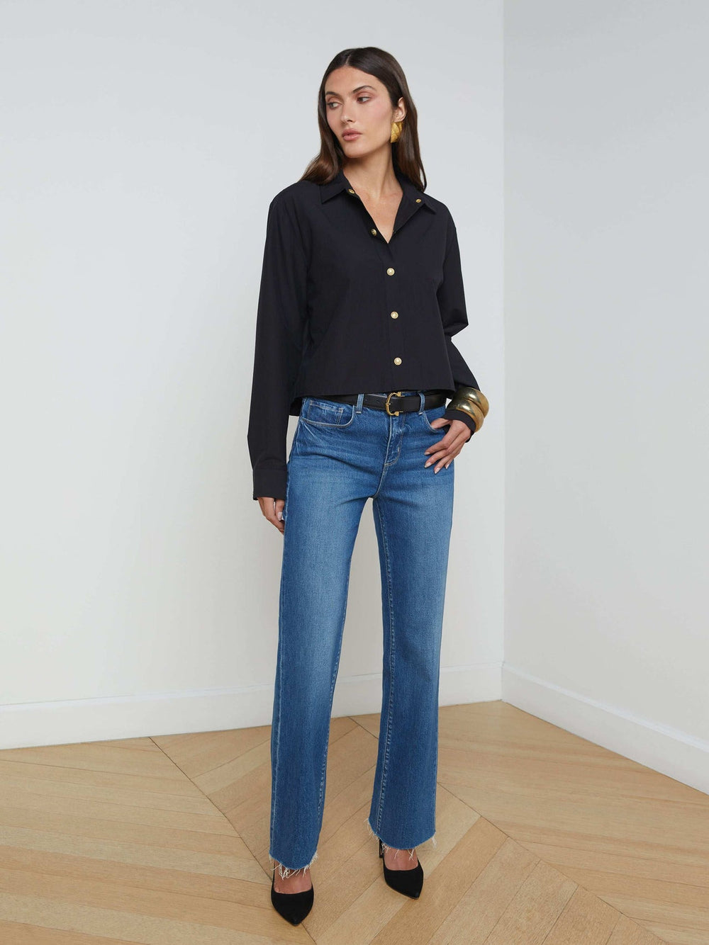 Cosette Shirt in Black/Gold