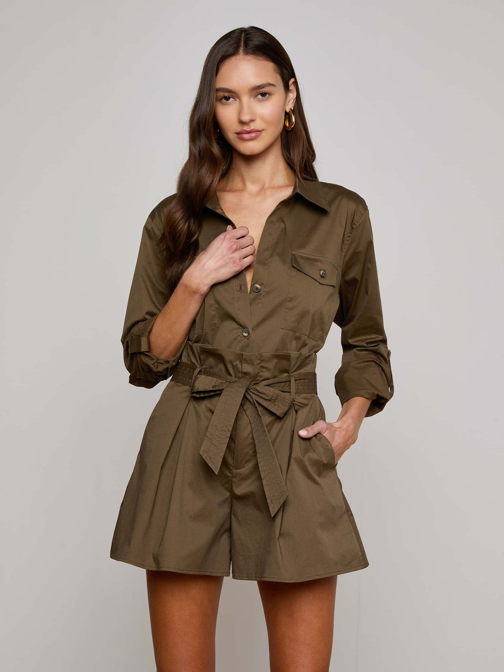 Pearson Safari Blouse in Pine