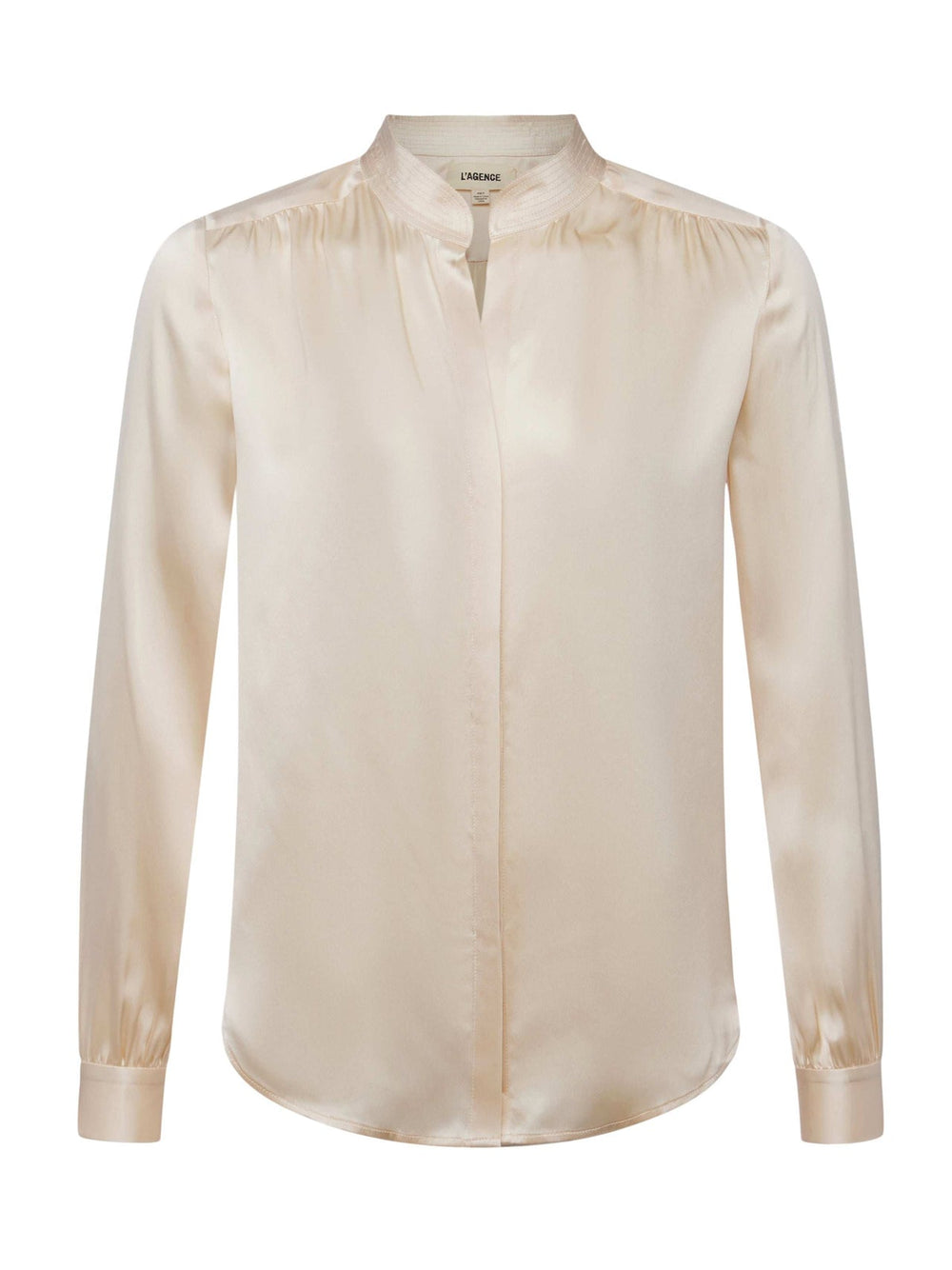 Bianca Long-Sleeve Silk Blouse in Pearl