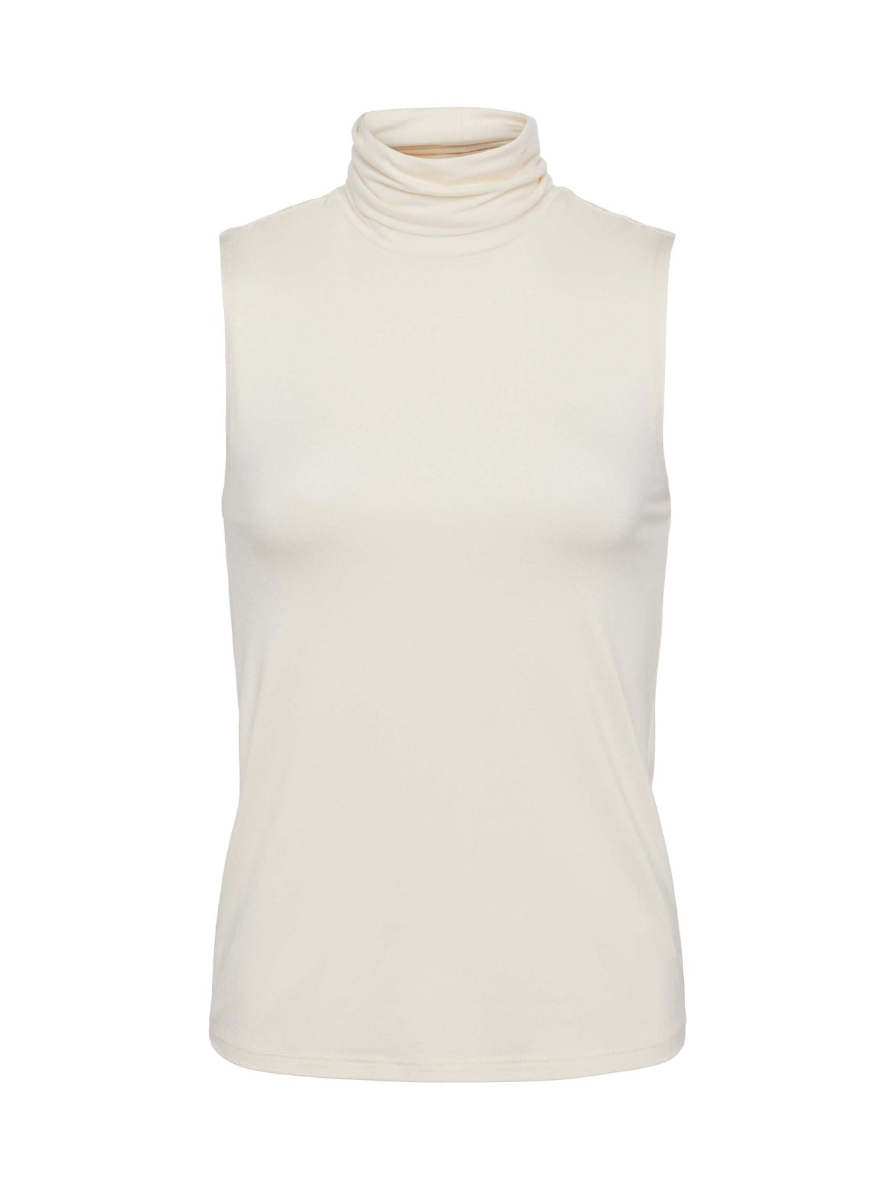 Ceci Sleeveless Turtleneck in Vintage White