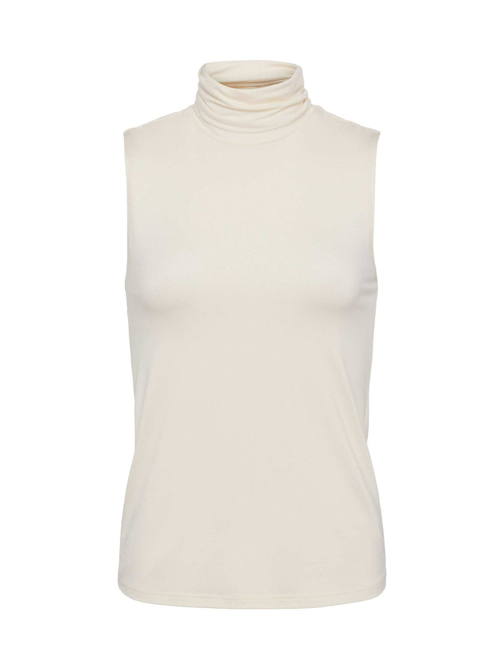 Ceci Sleeveless Turtleneck in Vintage White