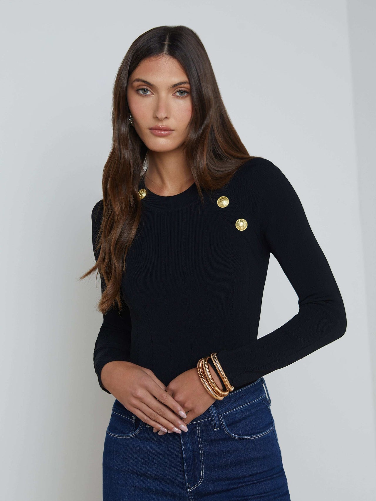 Gretchen Pullover in Black/Gold