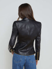 Ottilie Leather Blazer in Black