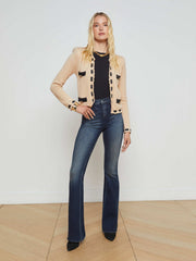 Astor Cardigan in Biscuit/Black