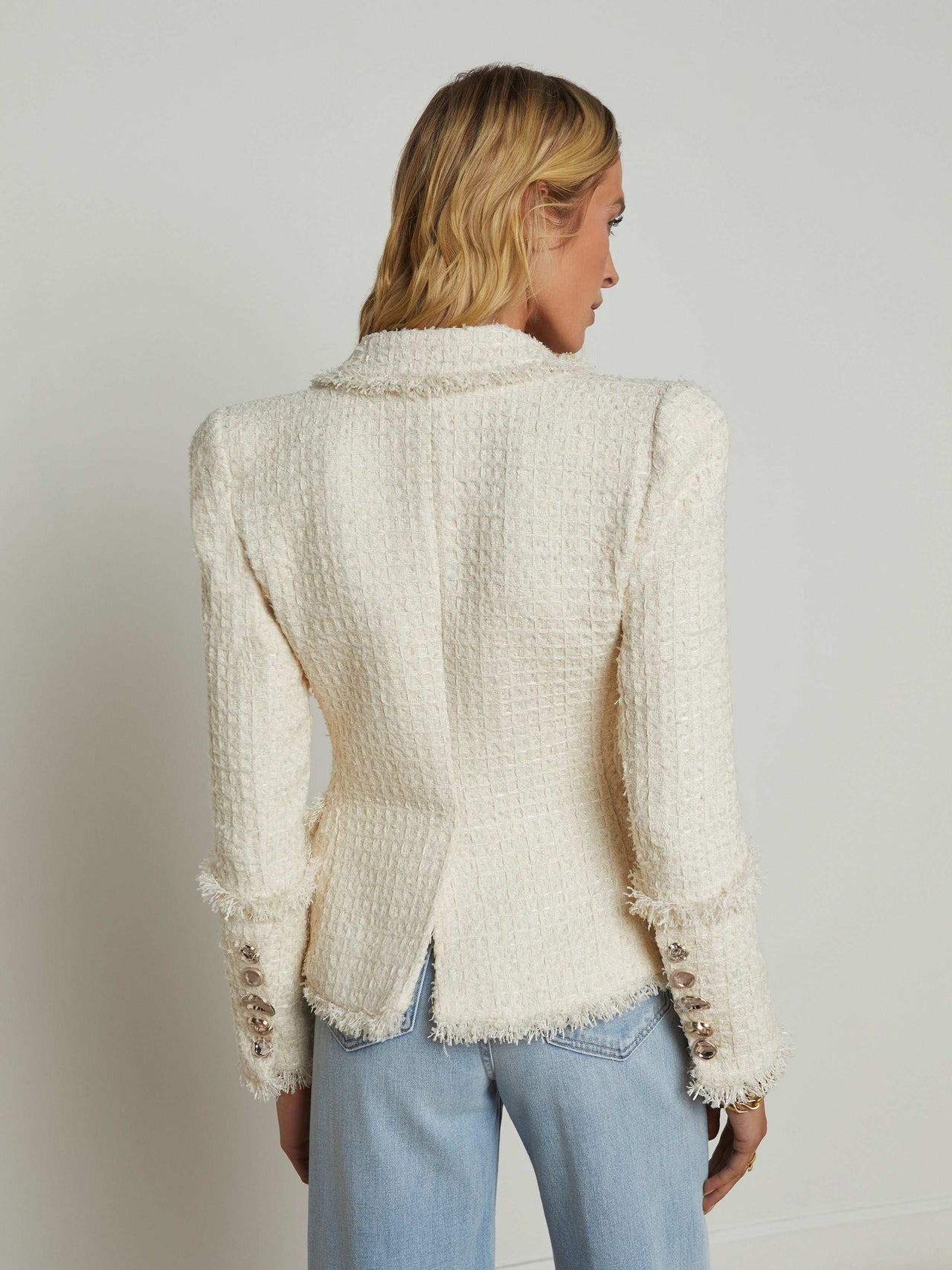 Kaisley Tweed Blazer in Vintage White