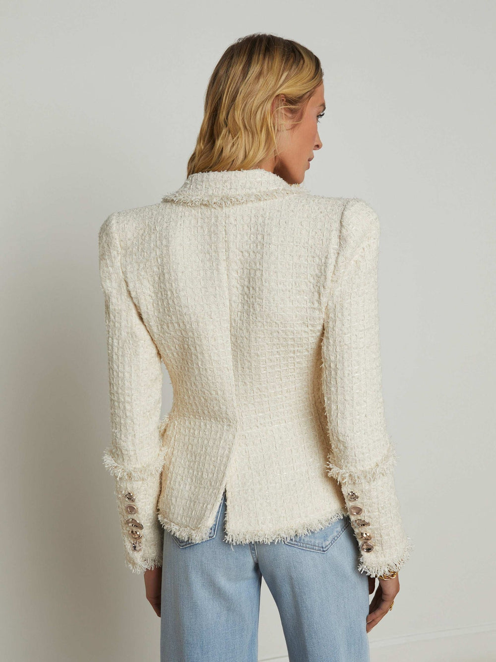 Kaisley Tweed Blazer in Vintage White