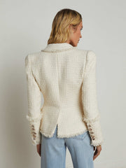 Kaisley Tweed Blazer in Vintage White