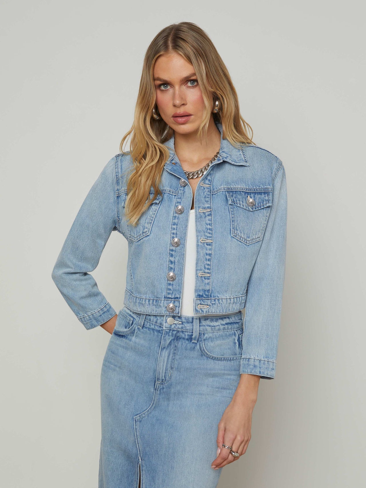 Koda Cropped Jean Jacket in Fontana