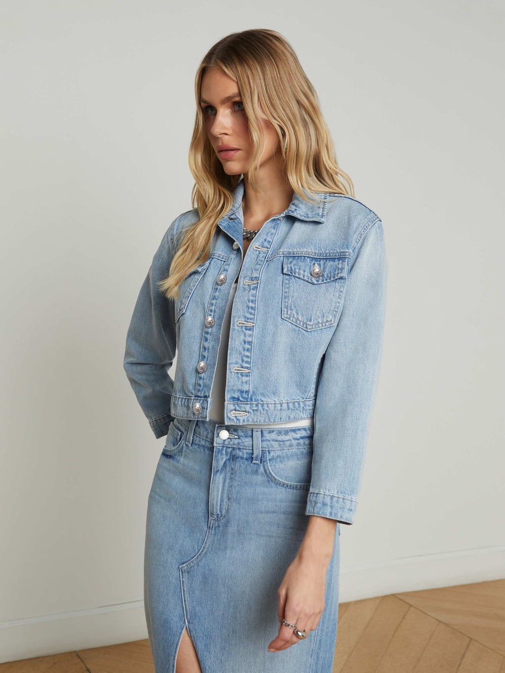 Koda Cropped Jean Jacket in Fontana