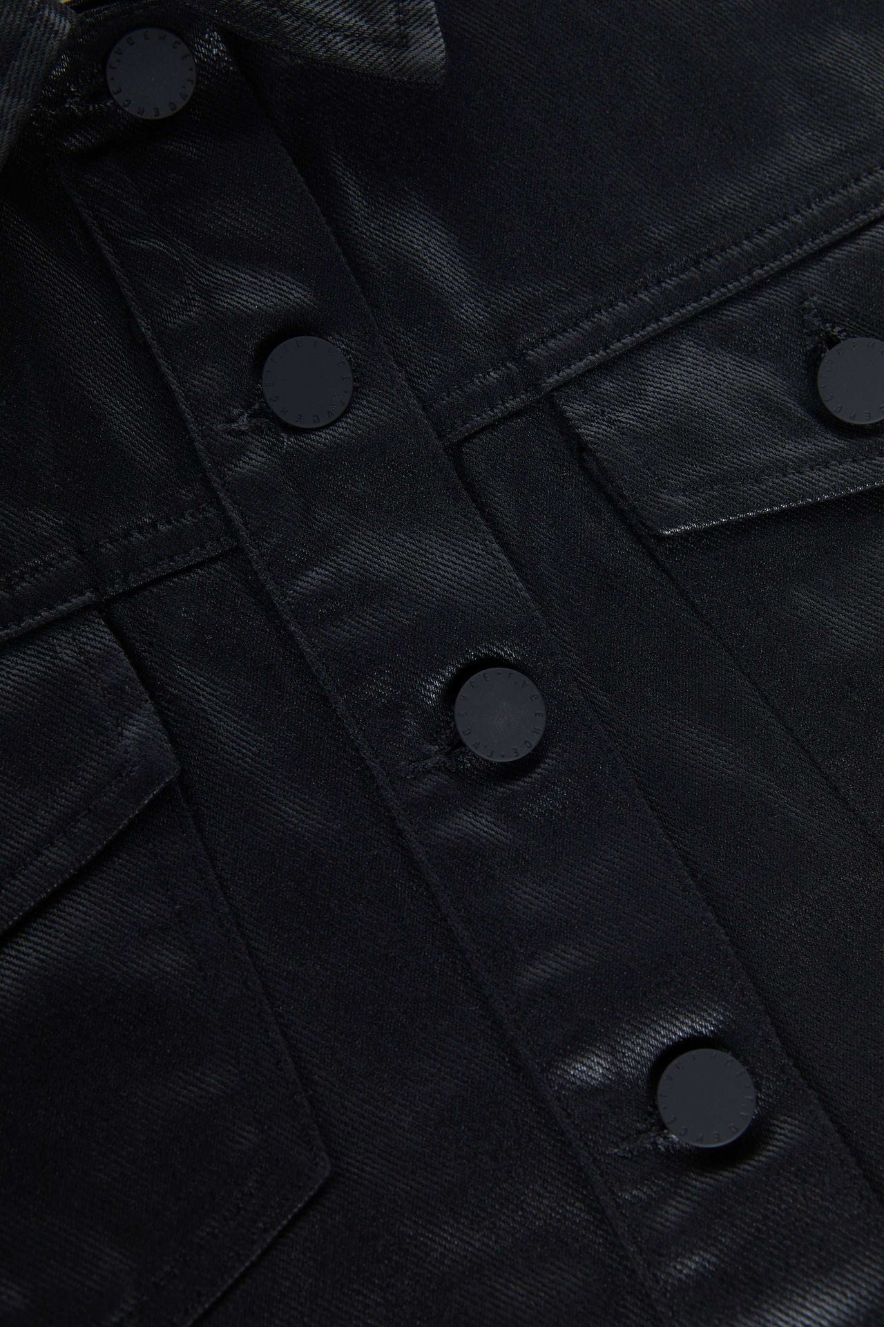 Koda Coated Jean Jacket in Noir Coated