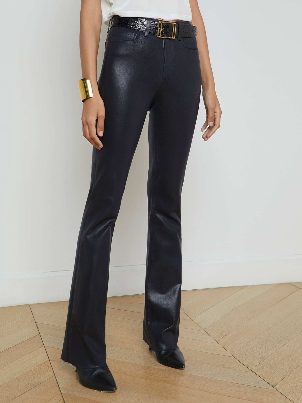 Ruth Coated Straight-Leg Jean in Metro Coated