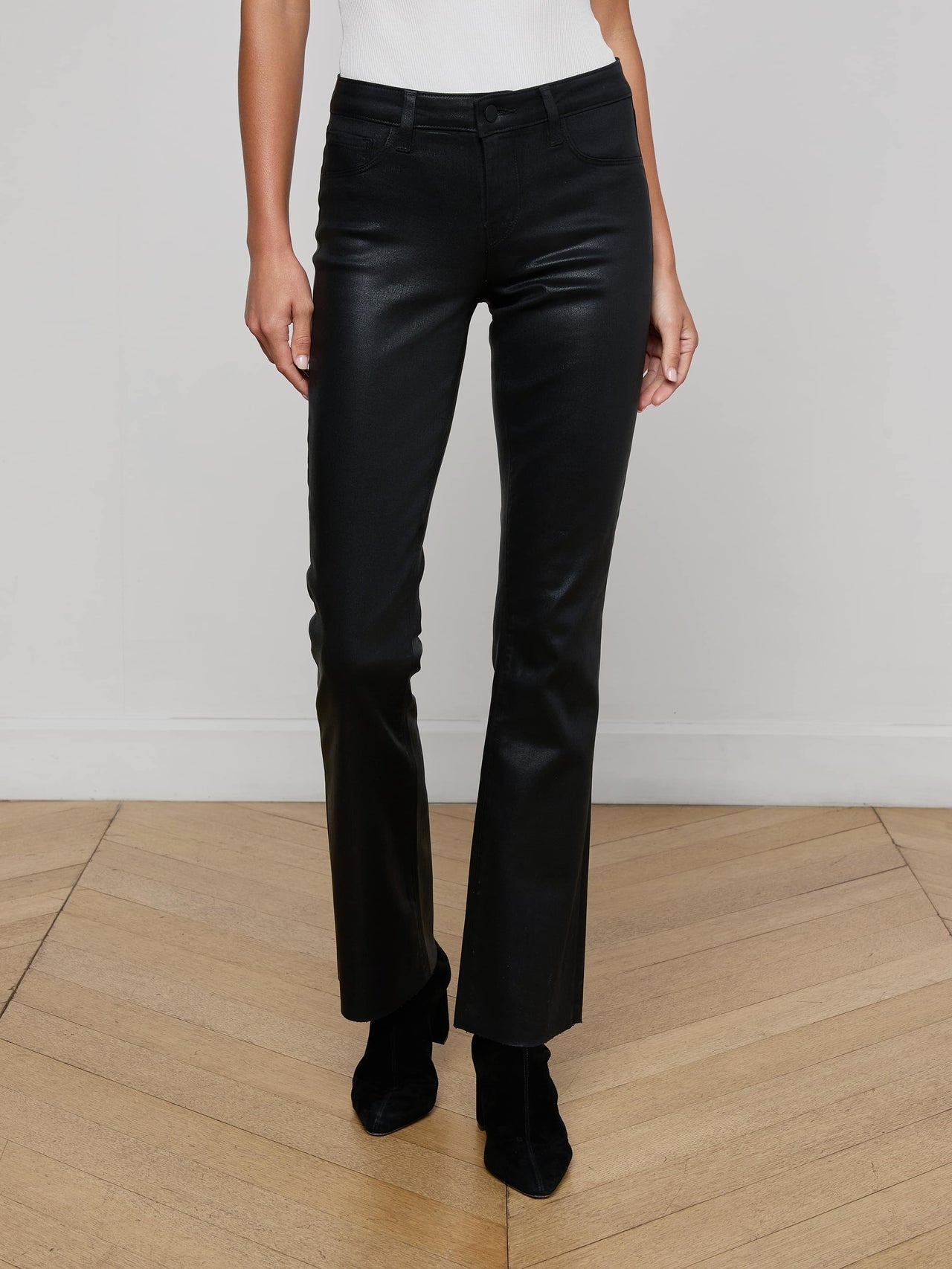 Sneeki Coated Straight-Leg Jean in Noir Coated