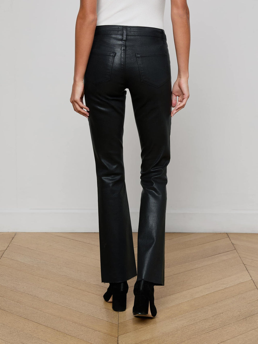 Sneeki Coated Straight-Leg Jean in Noir Coated