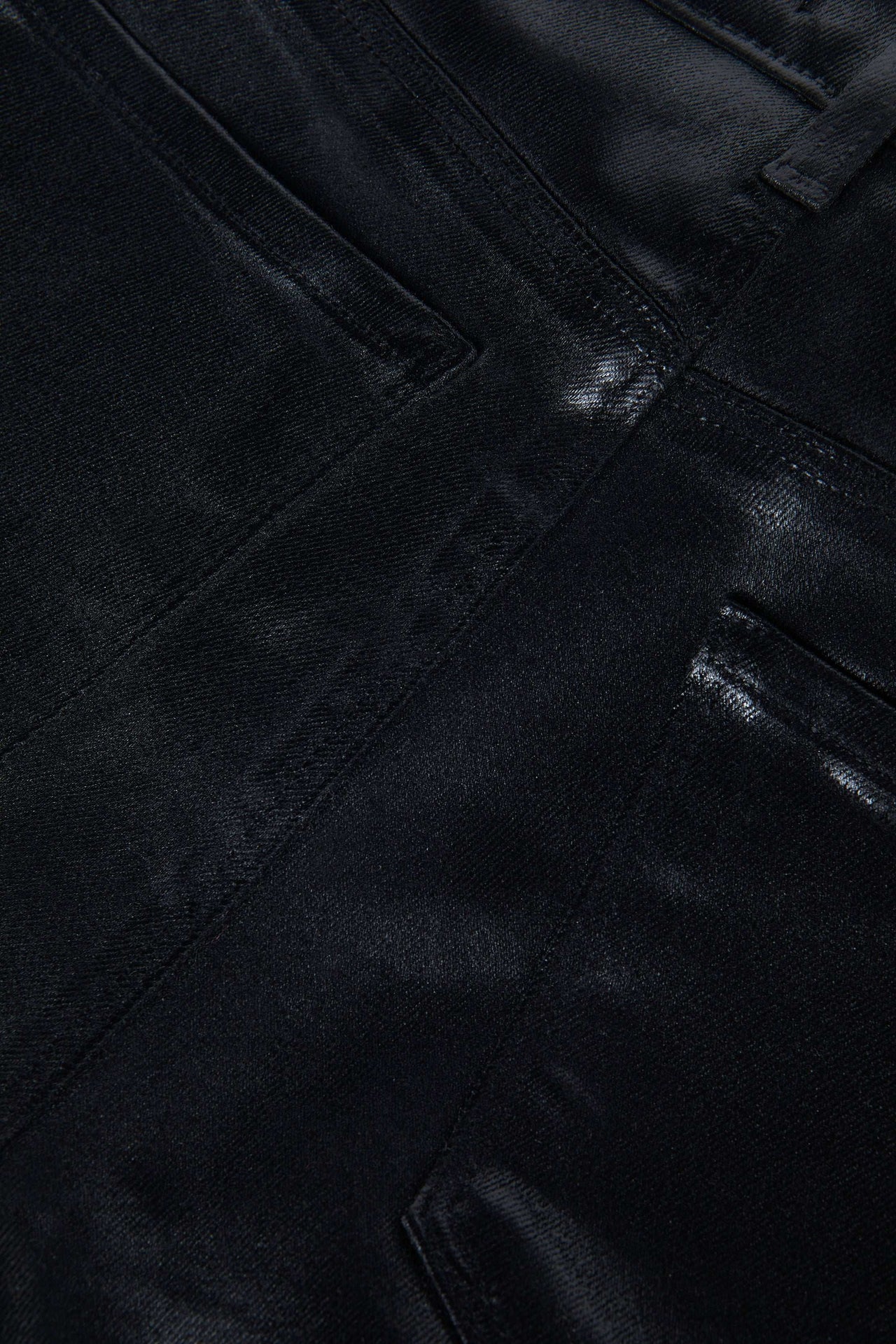 Sneeki Coated Straight-Leg Jean in Noir Coated