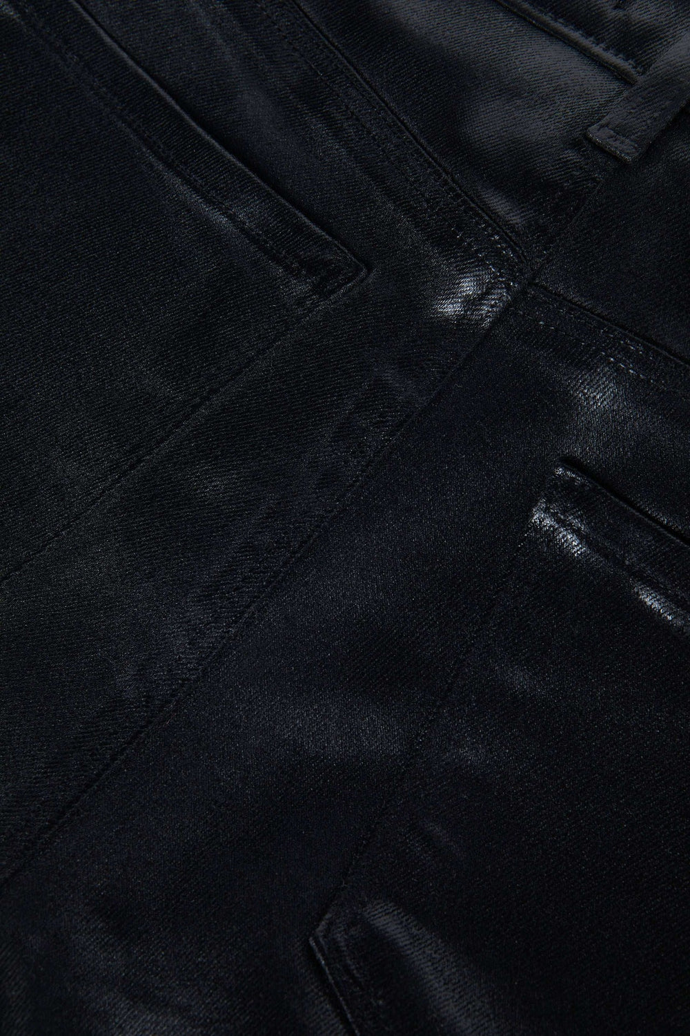 Sneeki Coated Straight-Leg Jean in Noir Coated